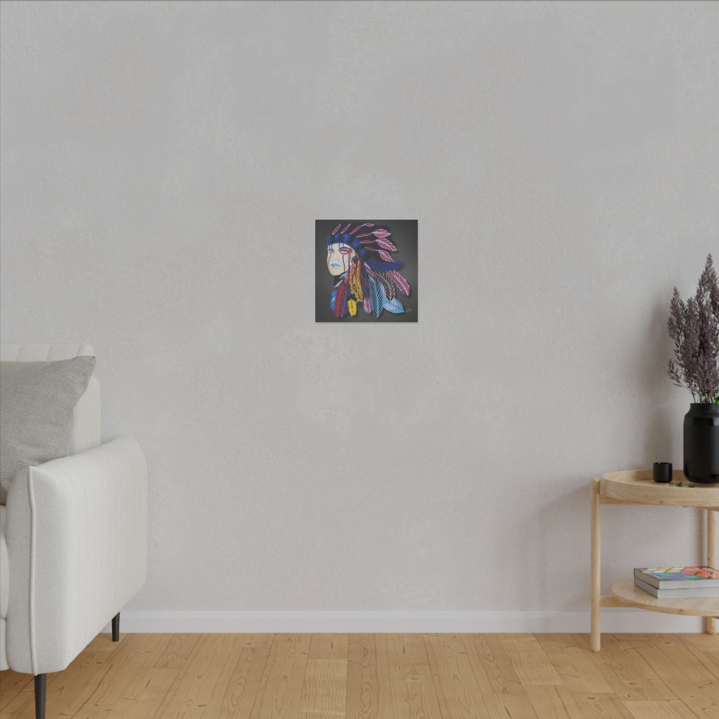 Warrior Print Matte Canvas, Stretched, 14 x 14, 0.75"
