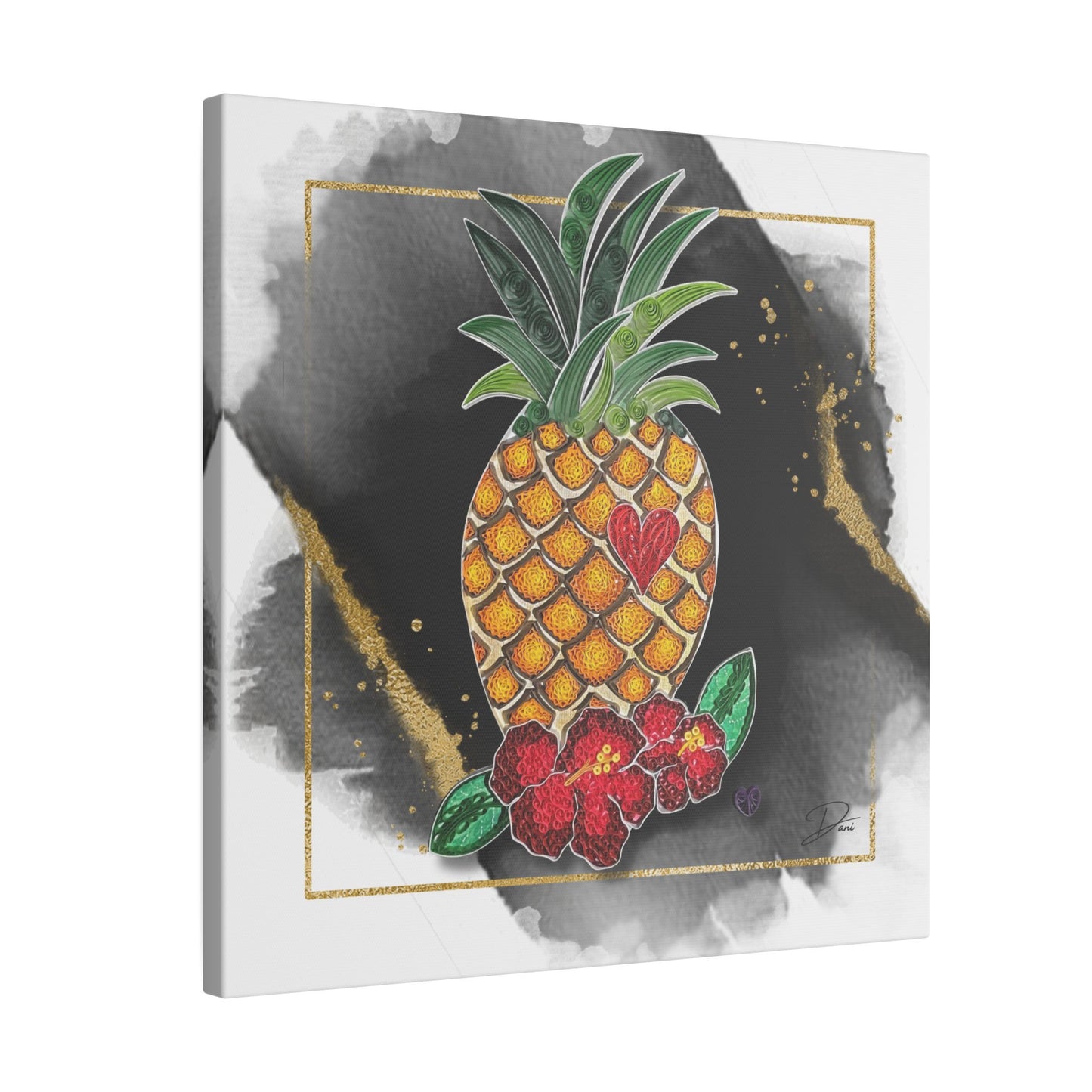 La Piña Print Matte Canvas, Stretched, 14 x 14, 0.75"