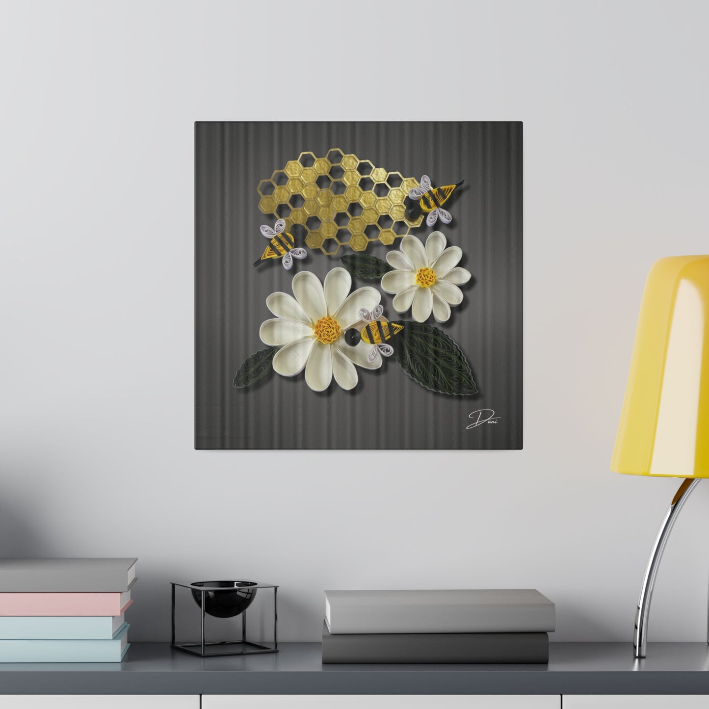 Sweet As Can Bee Print Matte Canvas, Stretched, 14 x 14, 0.75"