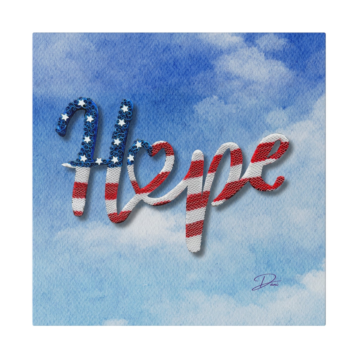 Hope in US Print Matte Canvas, Stretched, 14 x 14, 0.75"