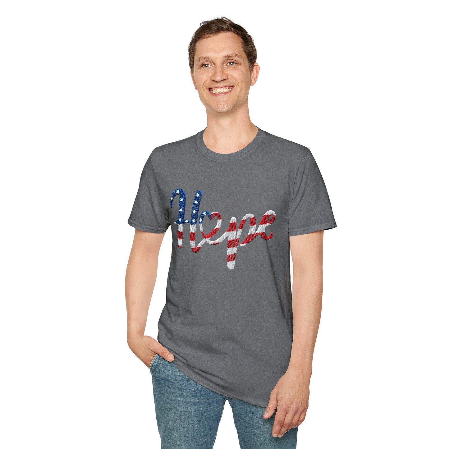 Hope & Twist Unisex Softstyle T-Shirt - Patriotic Cotton Tee