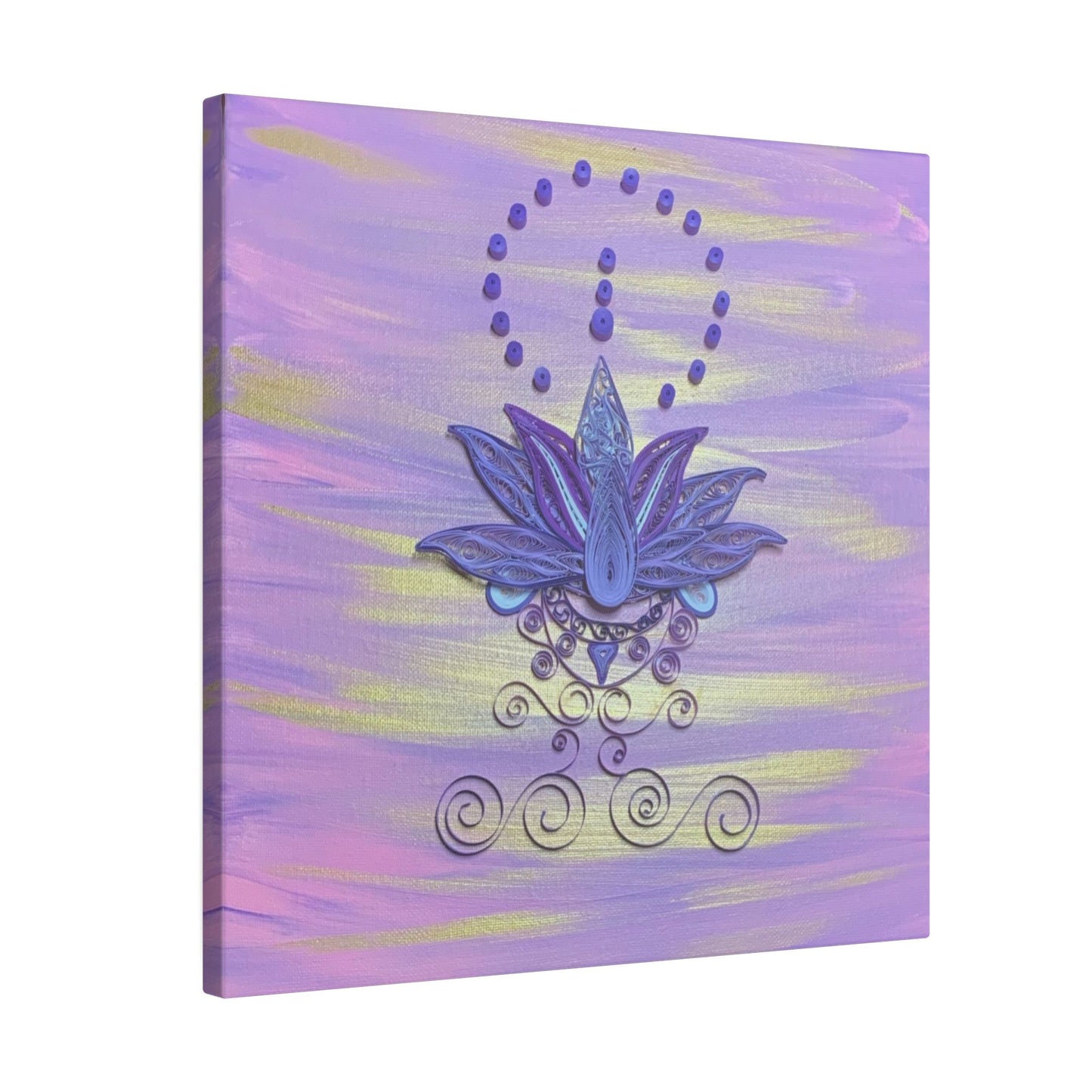 Violet Lotus Print Matte Canvas, Stretched, 14 x 14, 0.75"