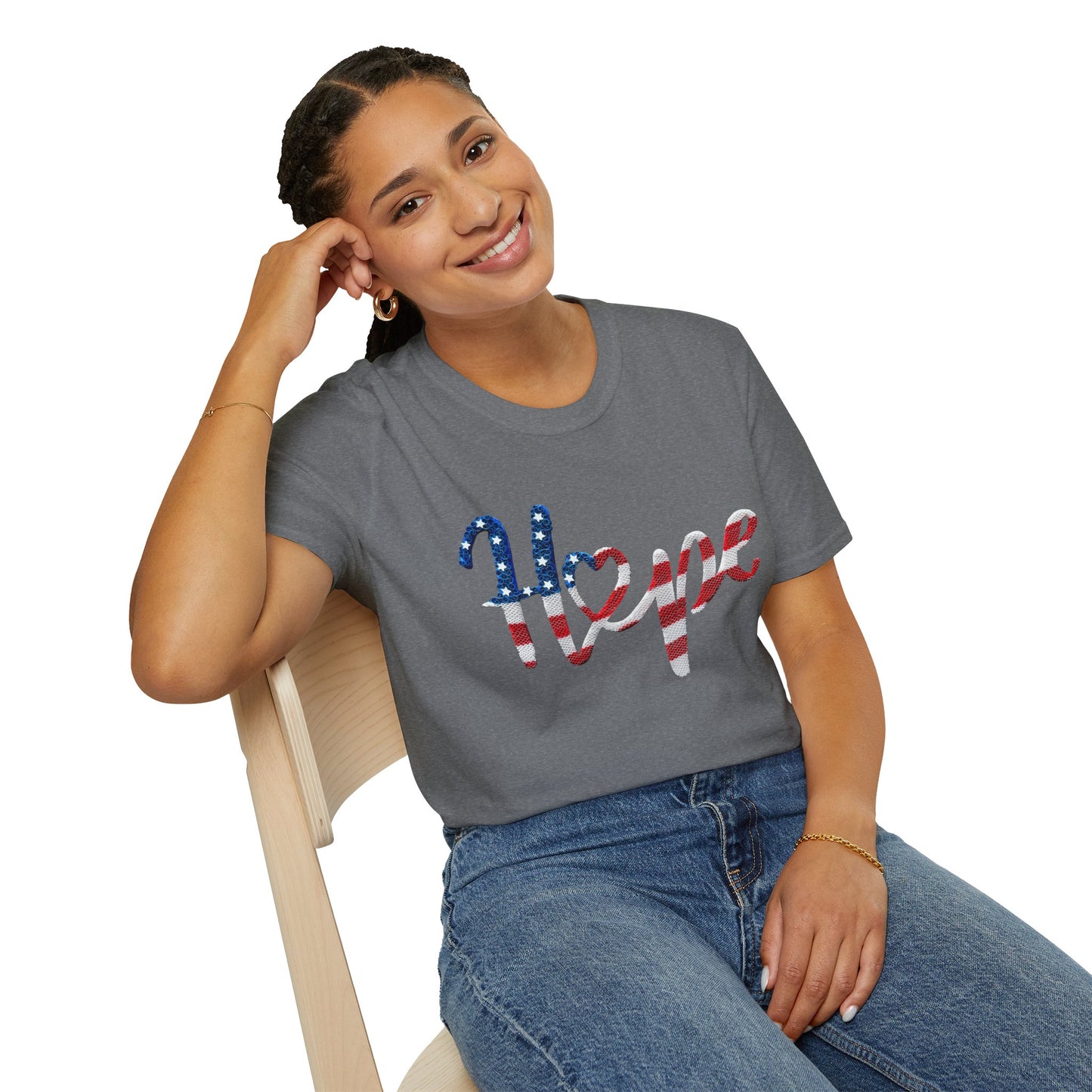 Hope & Twist Unisex Softstyle T-Shirt - Patriotic Cotton Tee