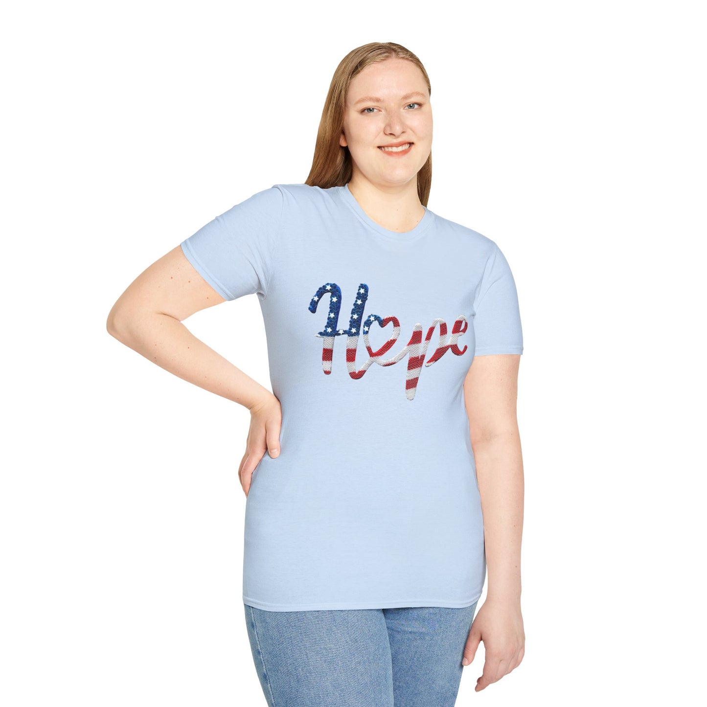 Hope & Twist Unisex Softstyle T-Shirt - Patriotic Cotton Tee