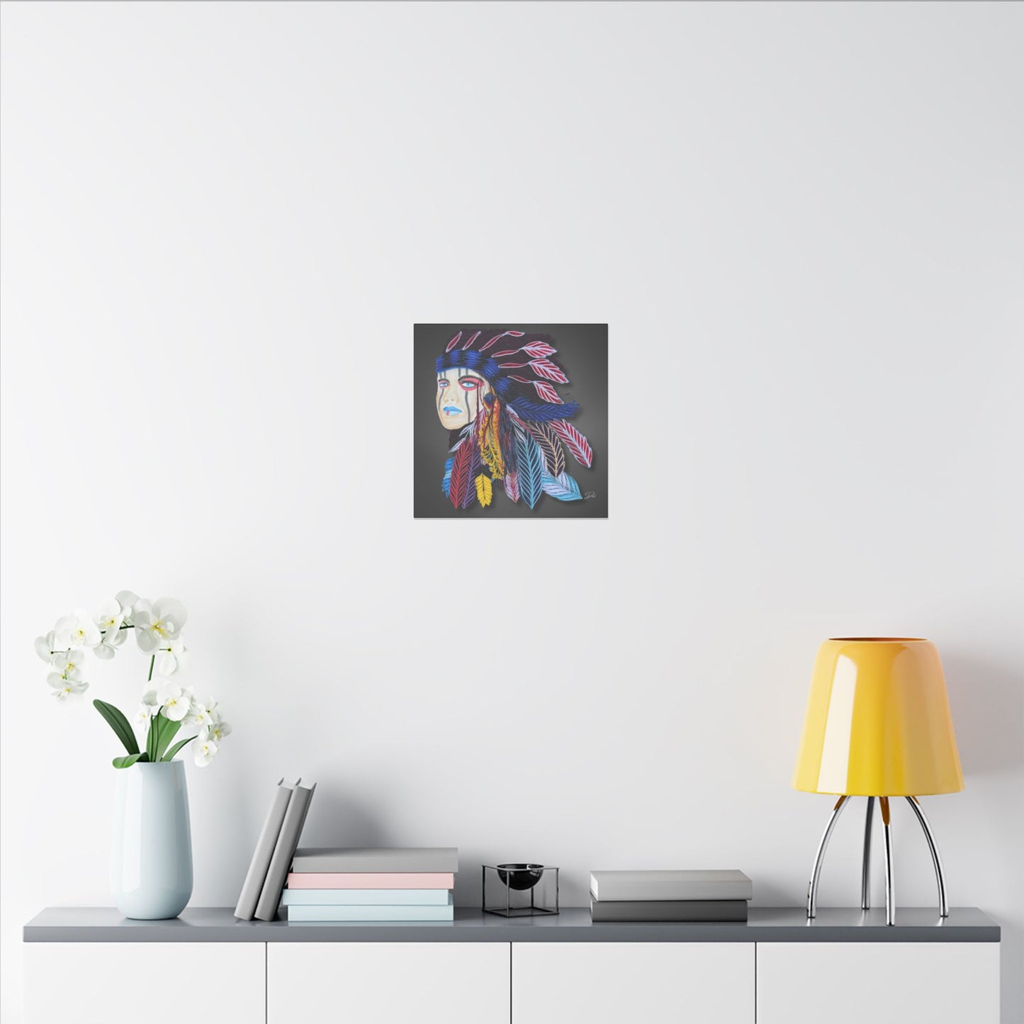 Warrior Print Matte Canvas, Stretched, 14 x 14, 0.75"