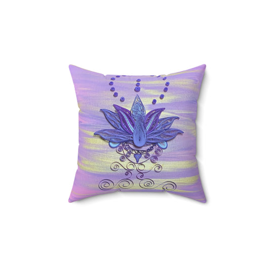Violet Lotus Square Pillow