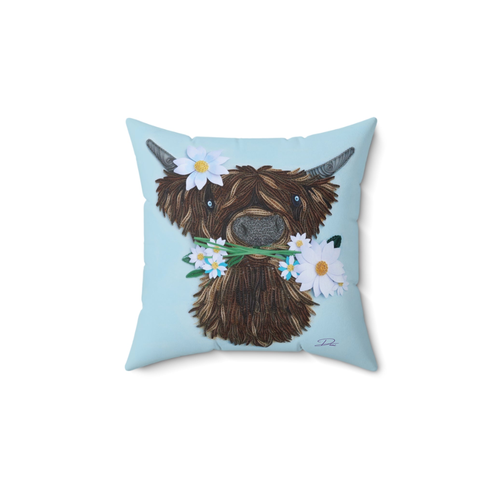 Daisy Mae and Bee Spun Polyester Square Pillow