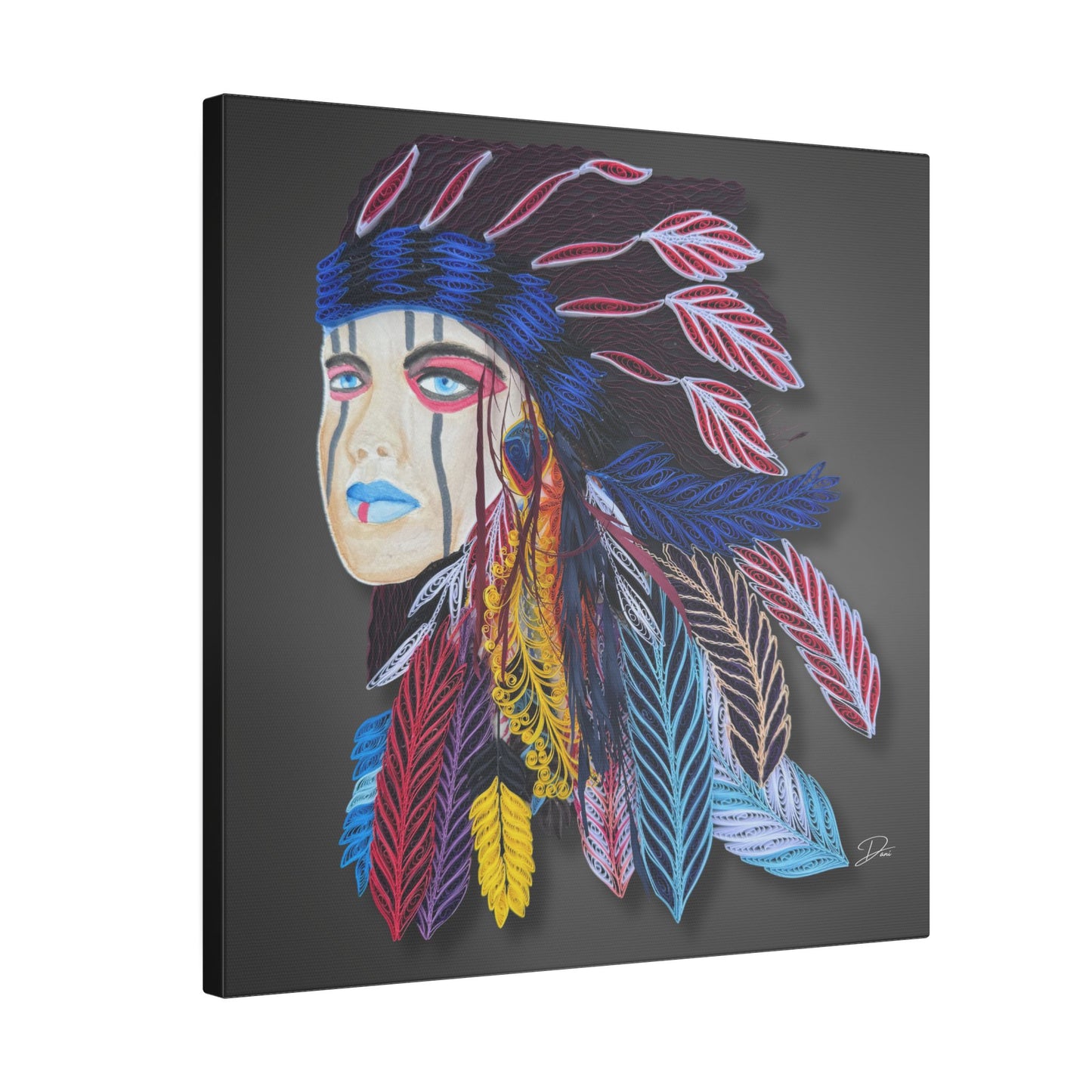 Warrior Print Matte Canvas, Stretched, 14 x 14,  0.75"