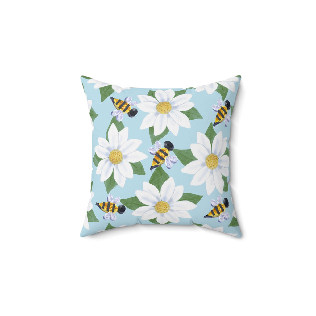 Daisy Mae and Bee Spun Polyester Square Pillow