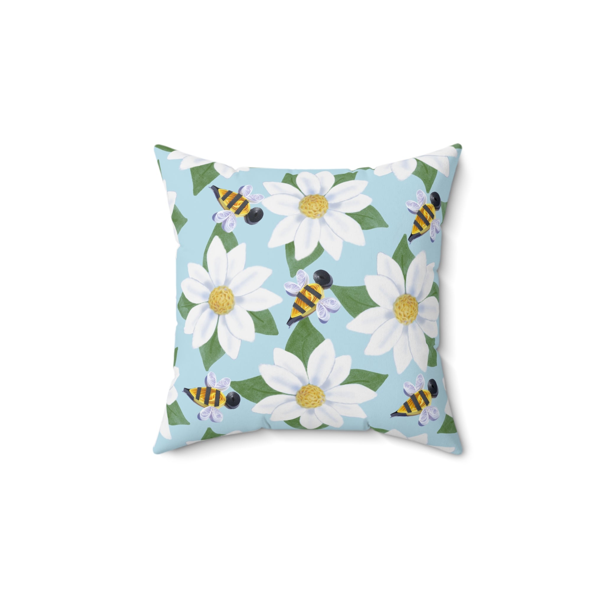 Daisy Mae and Bee Spun Polyester Square Pillow