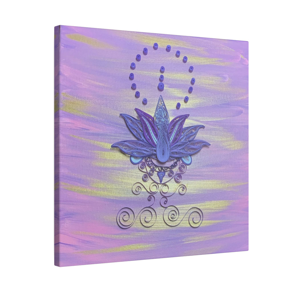 Violet Lotus Print Matte Canvas, Stretched, 14 x 14,  0.75"