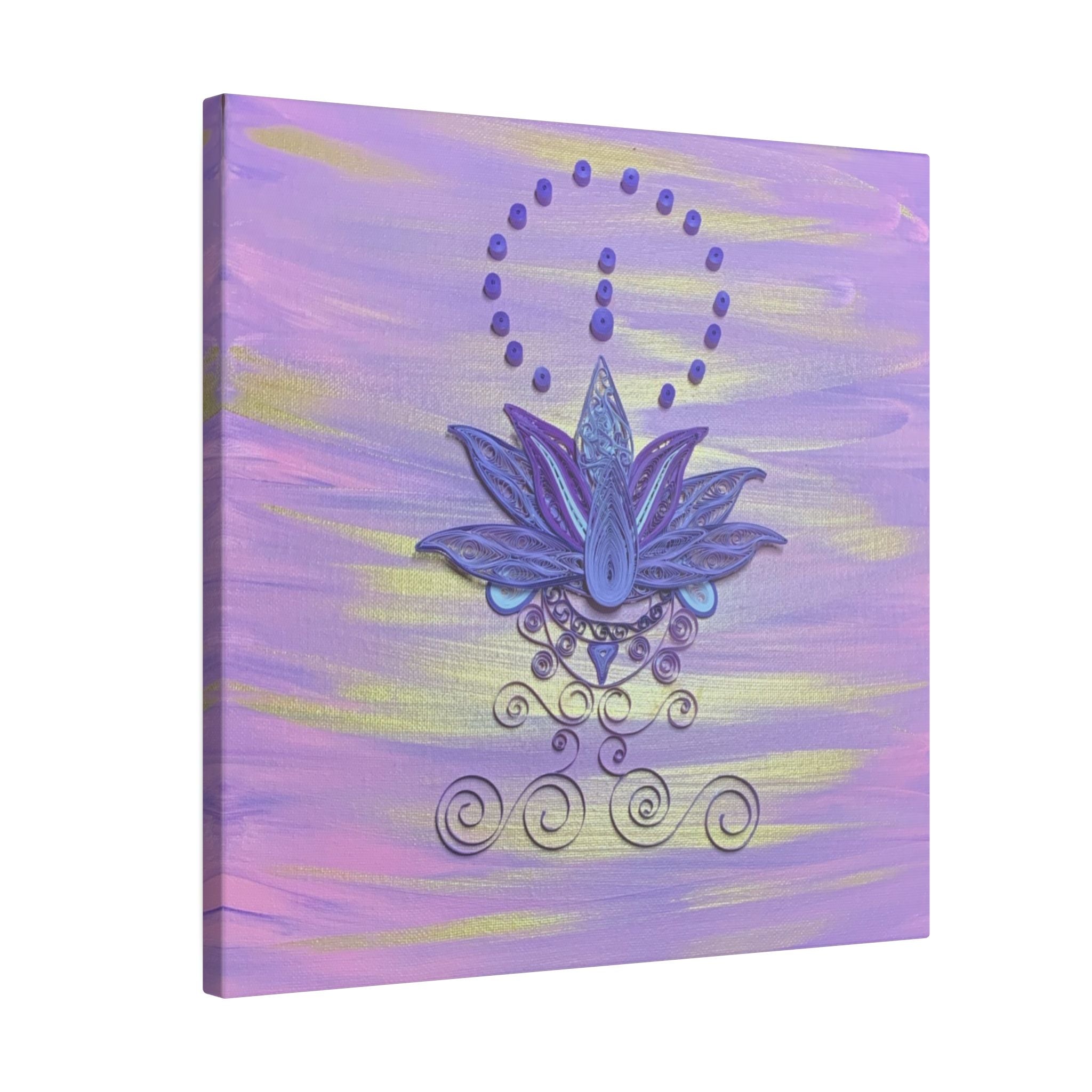 Violet Lotus Print Matte Canvas, Stretched, 14 x 14,  0.75"