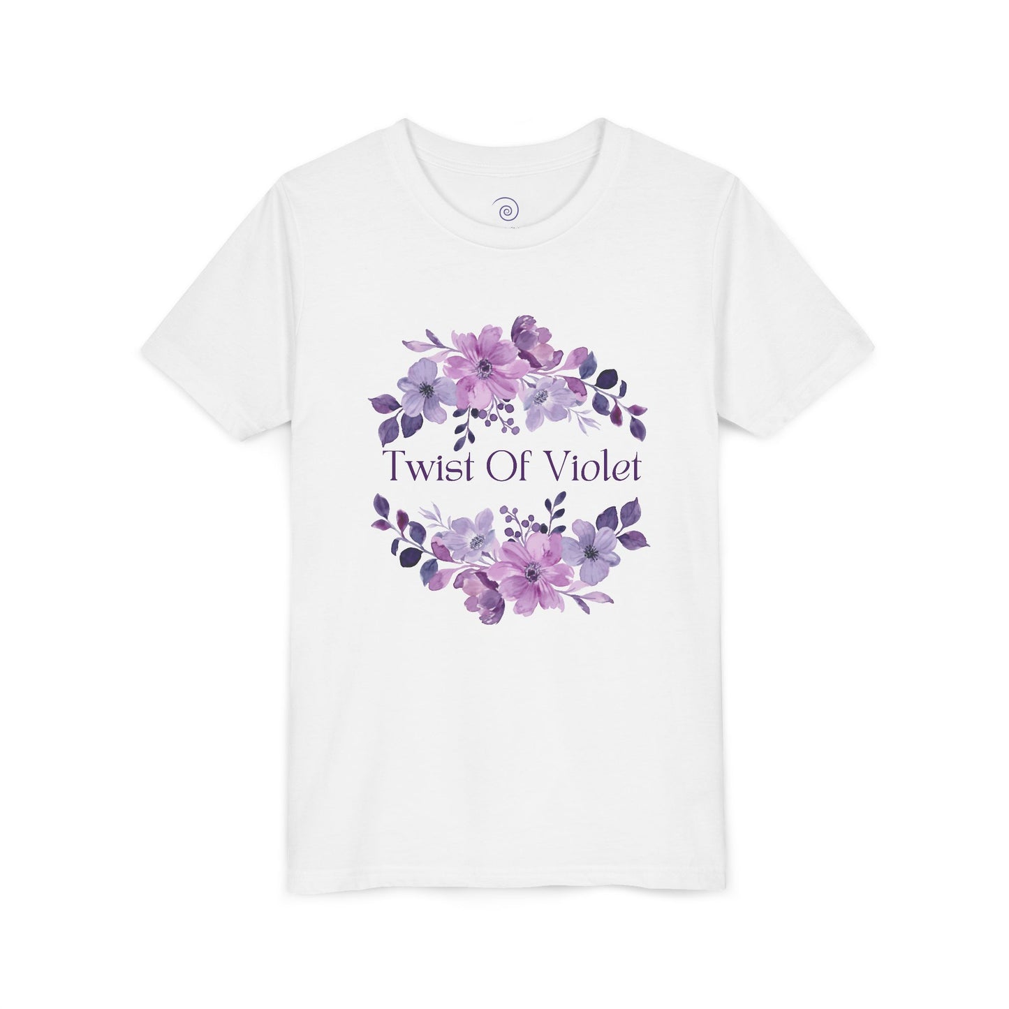Twist Of Violet Youth Short Sleeve Tee - Floral Design for Girls