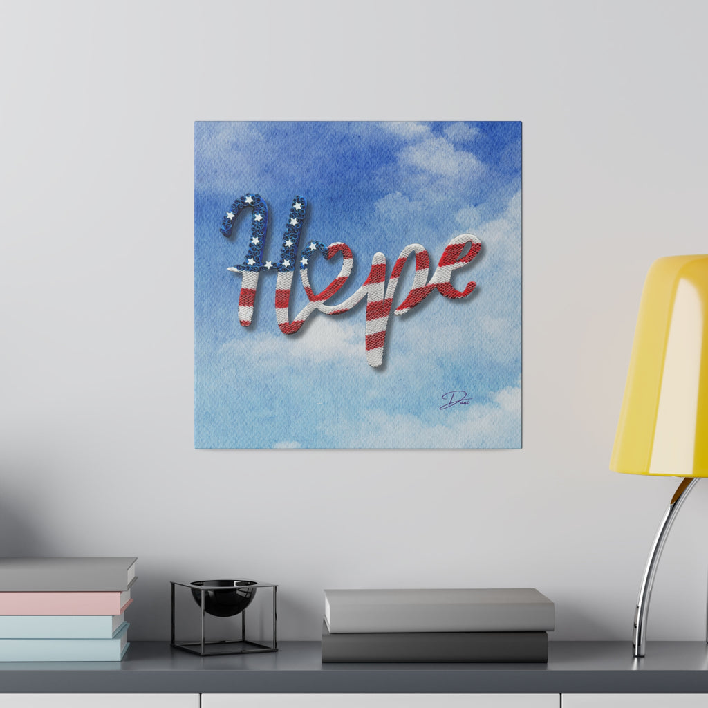 Hope in US Print Matte Canvas, Stretched, 14 x 14,  0.75"