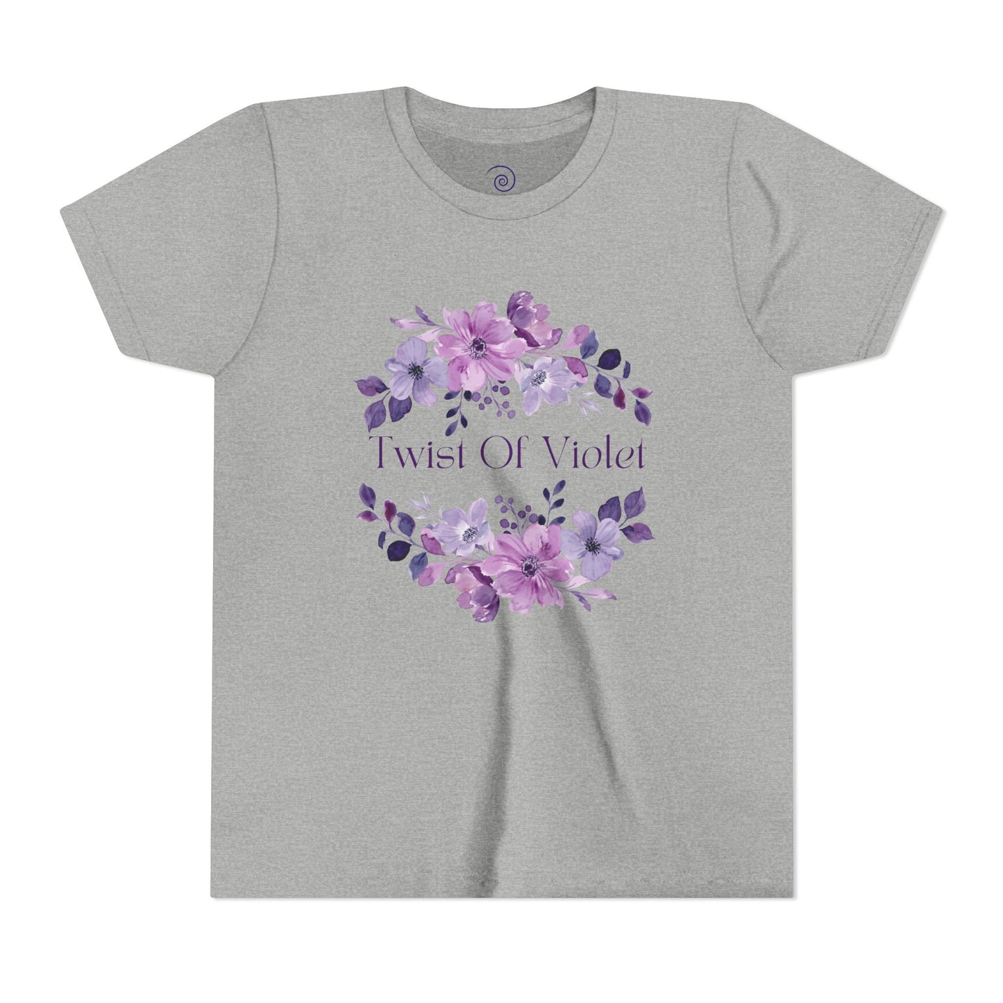 Twist Of Violet Youth Short Sleeve Tee - Floral Design for Girls
