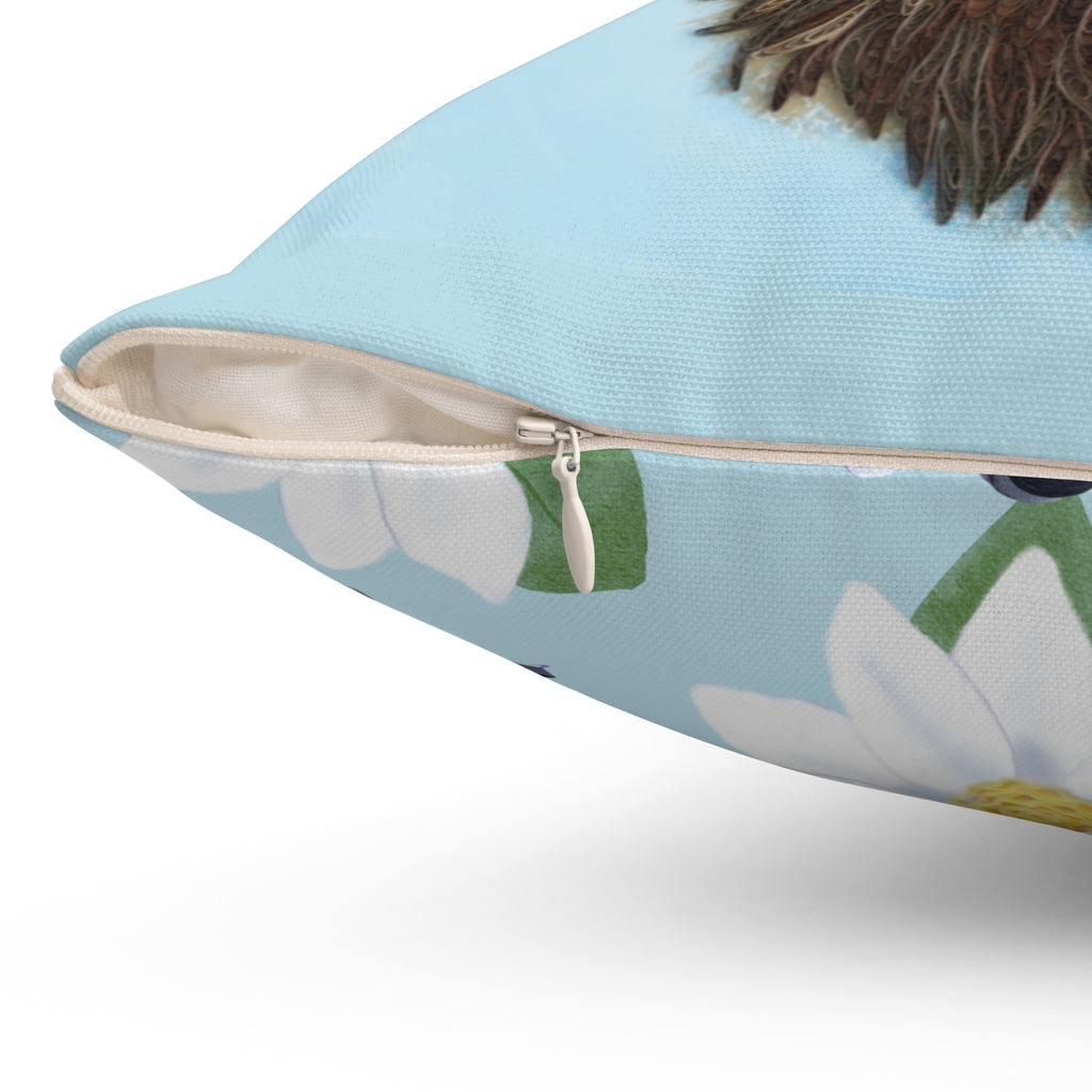 Daisy Mae and Bee Spun Polyester Square Pillow