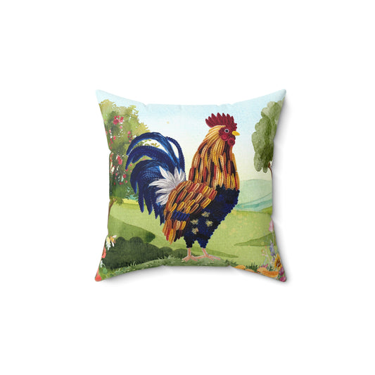 King On His Hill Painting Square Pillow